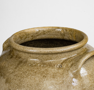 Fine Pottersville, Edgefield District, SC Stoneware Jar with Impressed Punctates and Sideways 