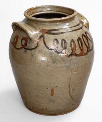 Alkaline-Glazed Stoneware Jar w/ Iron-Slip Loop Decoration attrib. Thomas Chandler, Edgefield District, SC