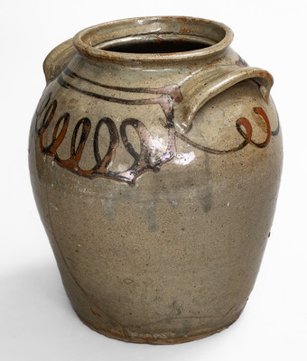 Alkaline-Glazed Stoneware Jar w/ Iron-Slip Loop Decoration attrib. Thomas Chandler, Edgefield District, SC