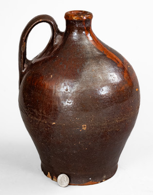 Fine Salem, North Carolina Moravian Redware Jug, c1790-1830