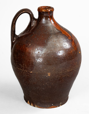 Fine Salem, North Carolina Moravian Redware Jug, c1790-1830