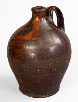 Fine Salem, North Carolina Moravian Redware Jug, c1790-1830