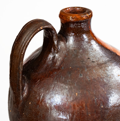 Fine Salem, North Carolina Moravian Redware Jug, c1790-1830