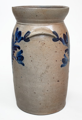 2 Gal. Baltimore, MD Stoneware Churn w/ Floral Decoration, circa 1850