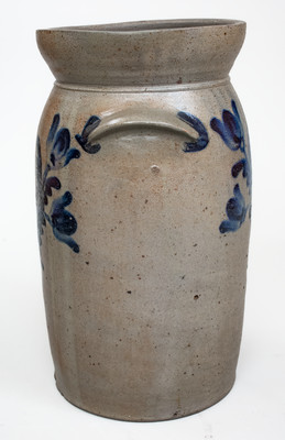 2 Gal. Baltimore, MD Stoneware Churn w/ Floral Decoration, circa 1850