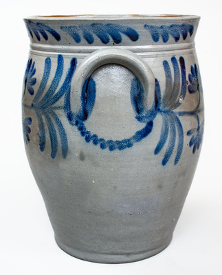 Large-Sized Stoneware Jar w/ Elaborate Floral Decoration, attrib. Henry Harrison Remmey, Philadelphia, PA