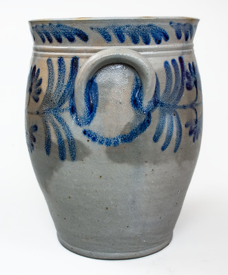 Large-Sized Stoneware Jar w/ Elaborate Floral Decoration, attrib. Henry Harrison Remmey, Philadelphia, PA