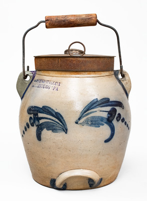 1 Gal. COWDEN & WILCOX / HARRISBURG, PA Stoneware Batter Pail, circa 1865