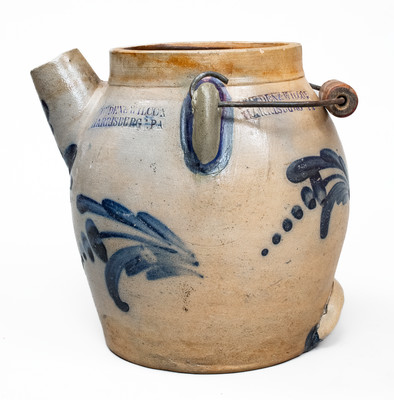 1 Gal. COWDEN & WILCOX / HARRISBURG, PA Stoneware Batter Pail, circa 1865