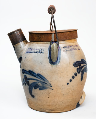 1 Gal. COWDEN & WILCOX / HARRISBURG, PA Stoneware Batter Pail, circa 1865