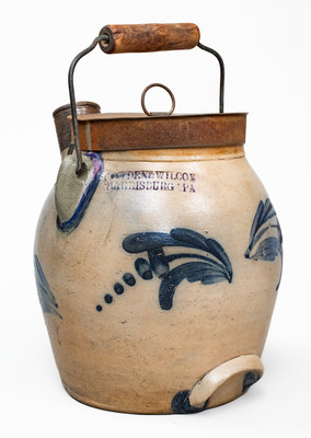 1 Gal. COWDEN & WILCOX / HARRISBURG, PA Stoneware Batter Pail, circa 1865
