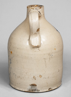 Rare Spottswood, NJ Stoneware Script Advertising Jug, attrib. Fulper Pottery, c1900