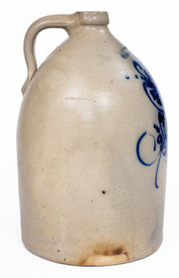 3 Gal. J. NORTON & CO. / BENNINGTON, VT Stoneware Jug w/ Floral Spray