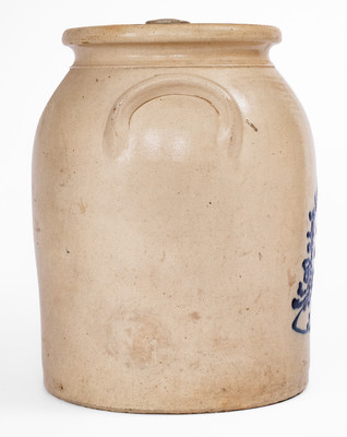 Scarce and Fine J. & E. NORTON / BENNINGTON, VT Stoneware Jar w/ Deer and House Scene