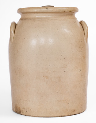 Scarce and Fine J. & E. NORTON / BENNINGTON, VT Stoneware Jar w/ Deer and House Scene