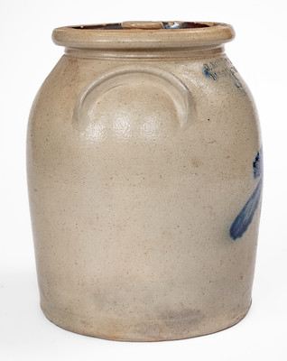 1 1/2 Gal. J. NORTON & CO. / BENNINGTON, VT Stoneware Jar w/ Bird Decoration