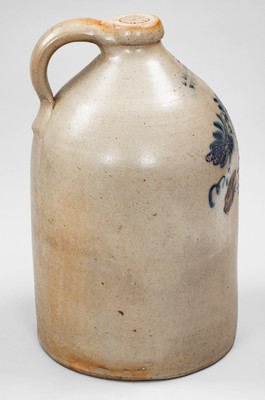 L. LEHMAN & CO / WEST 12TH ST NY Stoneware Jug w/ Grapes Motif