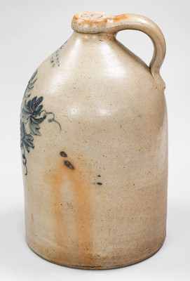 L. LEHMAN & CO / WEST 12TH ST NY Stoneware Jug w/ Grapes Motif