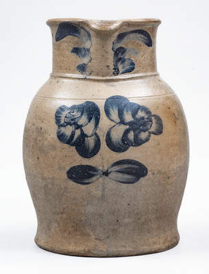 Baltimore, MD Stoneware Pitcher w/ Floral Decoration, circa 1880