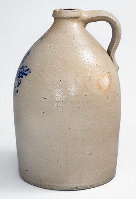 Extremely Rare JULIUS NORTON / BENNINGTON, VT Stoneware Jug w/ Cobalt Swan on Nest