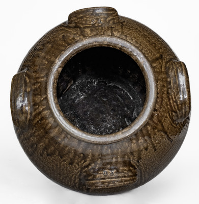 Rare and Monumental 16 Gal. Four-Handled DS (Daniel Seagle, Vale, North Carolina) Stoneware Jar