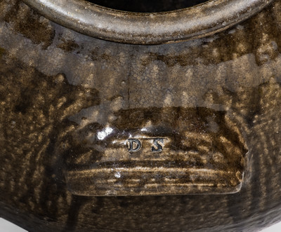 Rare and Monumental 16 Gal. Four-Handled DS (Daniel Seagle, Vale, North Carolina) Stoneware Jar