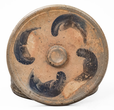 JOHN BELL / WAYNESBORO Stoneware Butter Crock w/ Cobalt Decoration