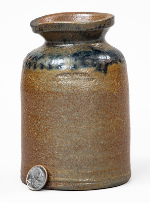 Small JOHN BELL / WAYNESBORO Stoneware Canning Jar with Sponged Cobalt Decoration