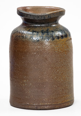 Small JOHN BELL / WAYNESBORO Stoneware Canning Jar with Sponged Cobalt Decoration