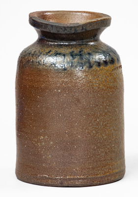 Small JOHN BELL / WAYNESBORO Stoneware Canning Jar with Sponged Cobalt Decoration