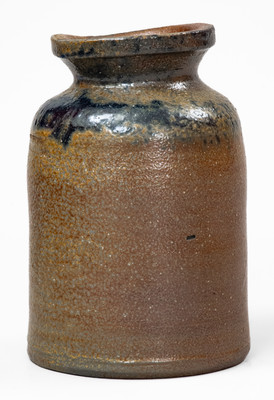 Small JOHN BELL / WAYNESBORO Stoneware Canning Jar with Sponged Cobalt Decoration