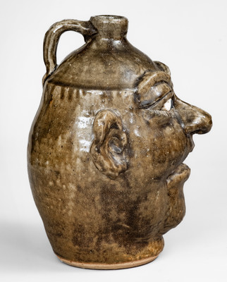Lanier Meaders Stoneware Face Jug, Cleveland, GA, Dated 1988