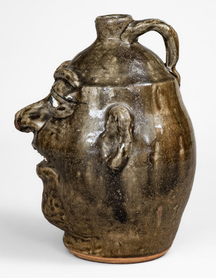 Lanier Meaders Stoneware Face Jug, Cleveland, GA, Dated 1988