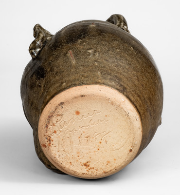 Lanier Meaders Stoneware Face Jug, Cleveland, GA, Dated 1988
