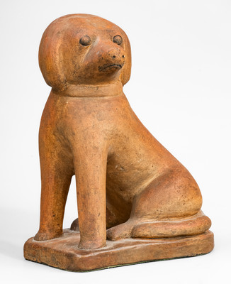 Ohio Sewer Tile Figure of a Spaniel, probably George Bagnall, Newcomerstown, c1870-1910