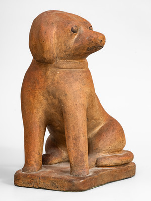 Ohio Sewer Tile Figure of a Spaniel, probably George Bagnall, Newcomerstown, c1870-1910