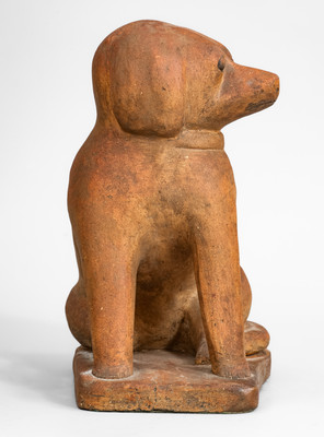 Ohio Sewer Tile Figure of a Spaniel, probably George Bagnall, Newcomerstown, c1870-1910