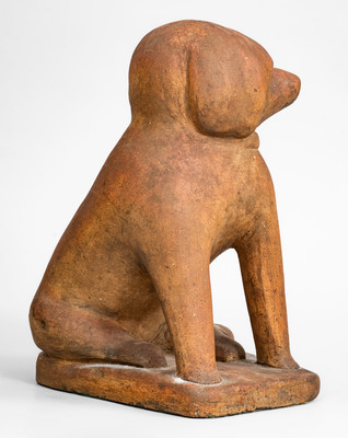 Ohio Sewer Tile Figure of a Spaniel, probably George Bagnall, Newcomerstown, c1870-1910