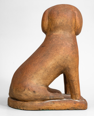 Ohio Sewer Tile Figure of a Spaniel, probably George Bagnall, Newcomerstown, c1870-1910