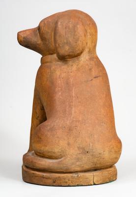 Ohio Sewer Tile Figure of a Spaniel, probably George Bagnall, Newcomerstown, c1870-1910