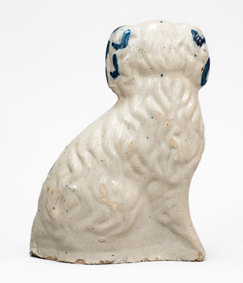 Cobalt-Decorated Ohio Stoneware Spaniel Figure, late 19th century