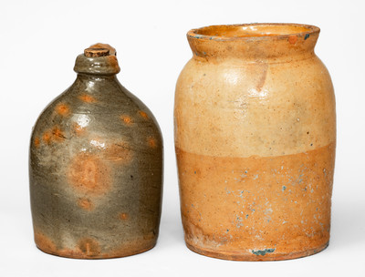 Two Pieces of Galena, Illinois Redware Pottery