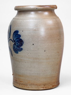 Attrib. James or Leet Hamilton, Greensboro, PA Stoneware Jar w/ Floral Decoration