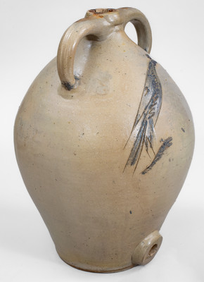 Scarce New York State Stoneware Water Cooler w/ Incised Bird Decoration, probably Albany, c1820