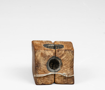 Pipe Mold w/ 16 Stoneware Pipe Heads, probably Moore County, NC