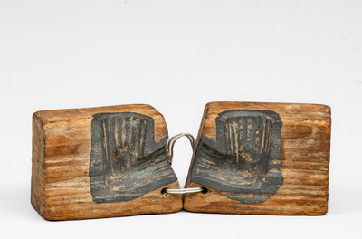 Pipe Mold w/ 16 Stoneware Pipe Heads, probably Moore County, NC