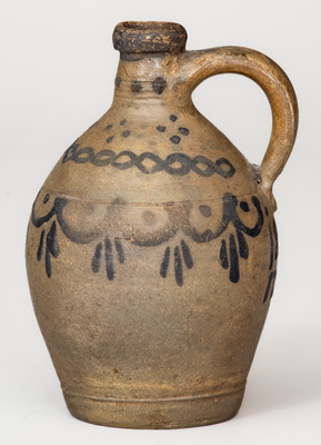 Small Stoneware Jug w/ Elaborate Decoration and 1858 Date, German origin