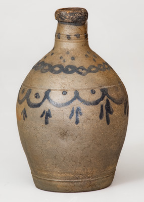 Small Stoneware Jug w/ Elaborate Decoration and 1858 Date, German origin