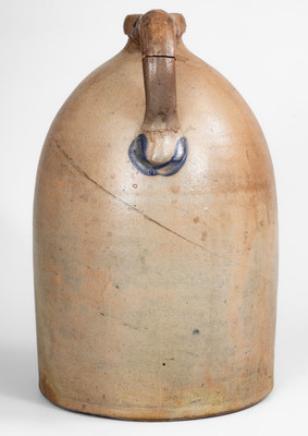 3 Gal. M. & T. MILLER / NEWPORT, PA Stoneware Jug w/ Floral Decoration