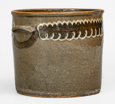 Rare and Fine Stoneware Cake Crock w/ Two-Color Slip Decoration, Edgefield District, SC, c1845-50